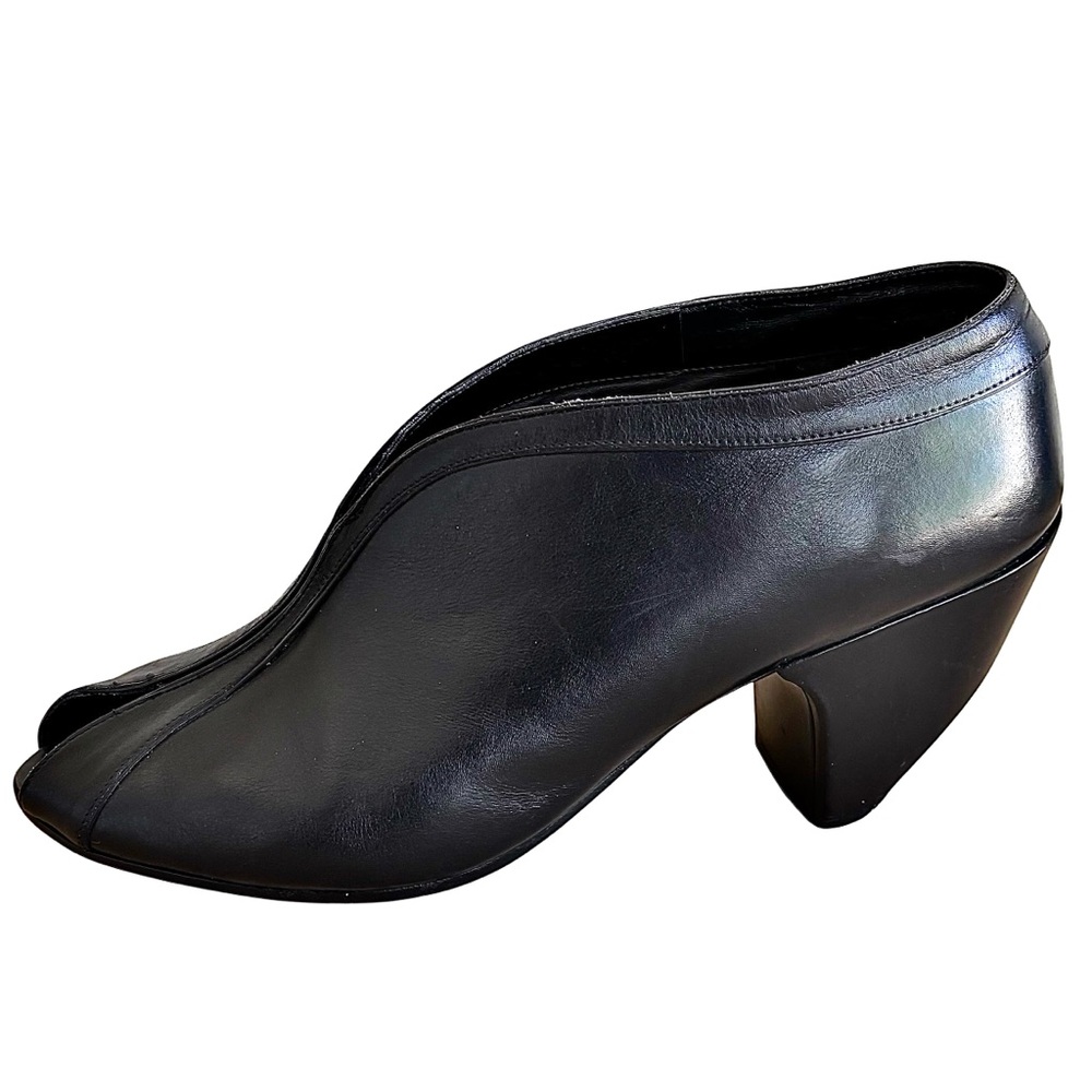 MARC JACOBS Black Leather Peep Toe Booties - Picture 8 of 14